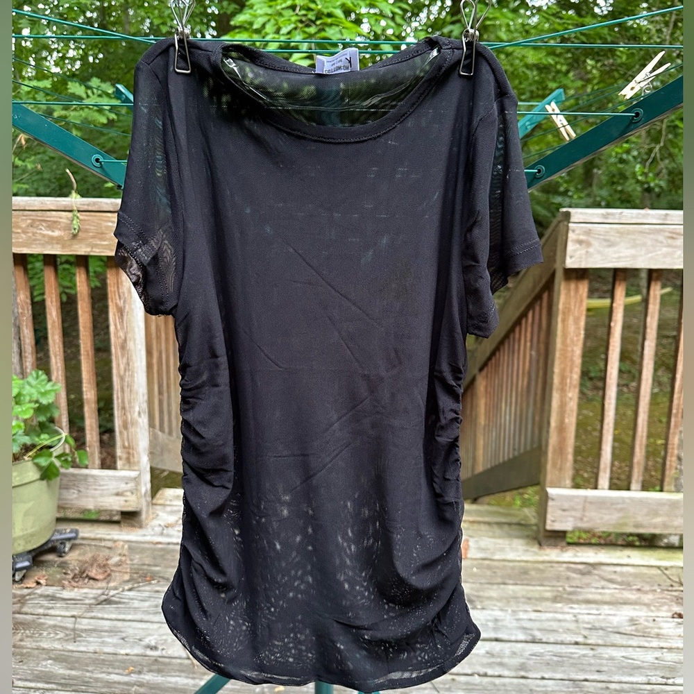 New with Tags Colton On Mesh Rouched side tee